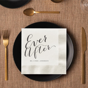 Ever After Script Calligraphy Wedding Paper Napkin