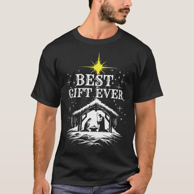 Ever Christmas Cool Jesus Nativity Scene Christian T-Shirt (Front)