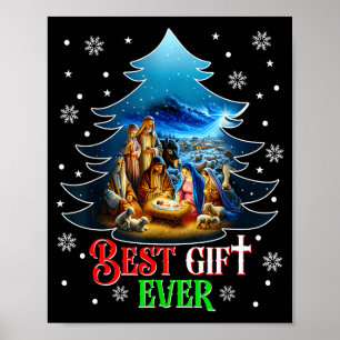 Ever Christmas Jesus Nativity Scene Merry Christma Poster