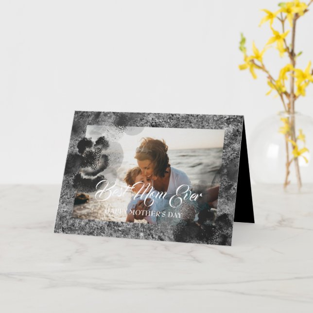  Ever Custom Mother's Day Photo Floral Best Mum Card (Yellow Flower)