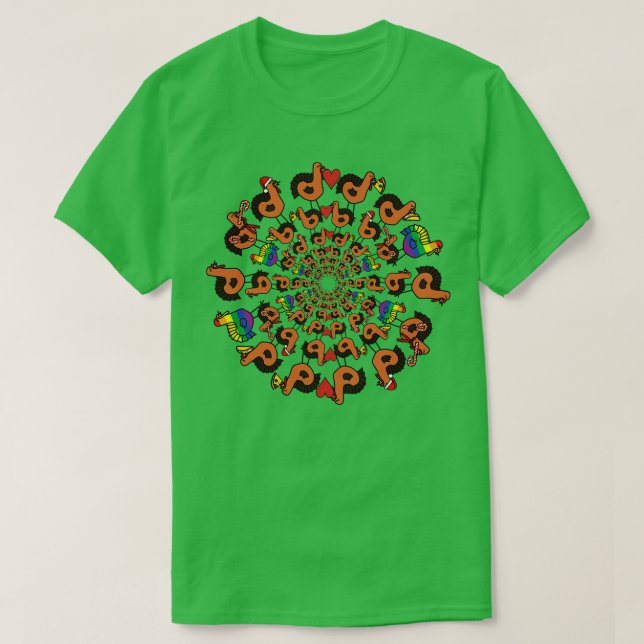 Ever Decreasing Circles Thanksgiving Turkey T-Shirt (Design Front)