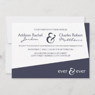 Ever & Ever Blue Angle - Wedding Invitation