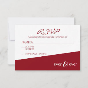 Ever & Ever Burgundy Angle - RSVP Card
