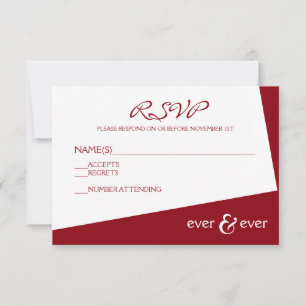 Ever & Ever Burgundy Angle - RSVP Card
