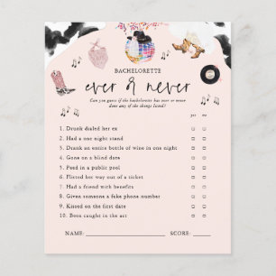 Ever or Never Disco Cowgirl Bachelorette Game