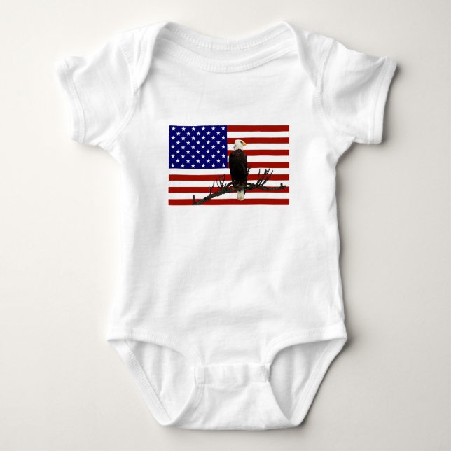 Ever Vigilant Bald Eagle Baby Bodysuit (Front)