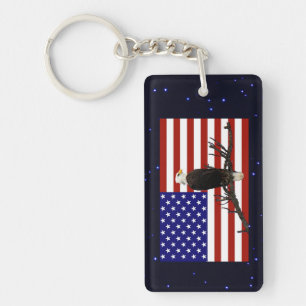 Ever Vigilant Bald Eagle Key Ring