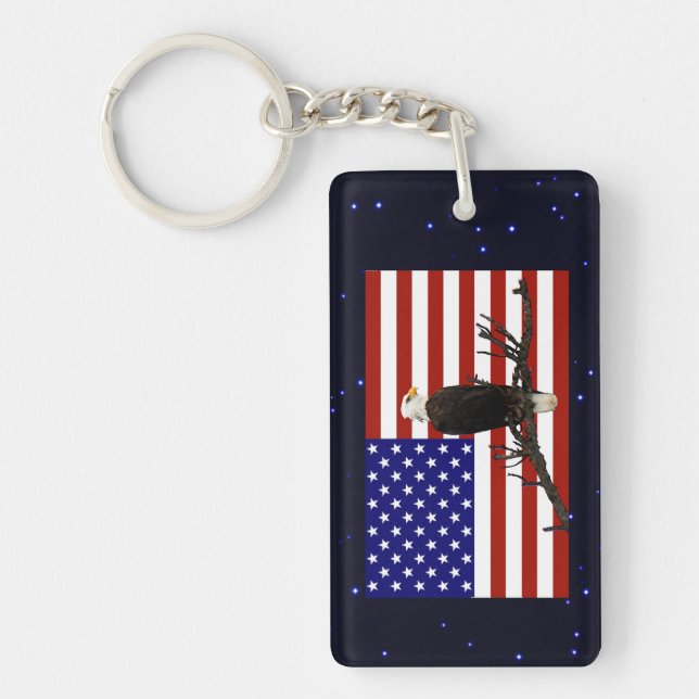Ever Vigilant Bald Eagle Key Ring (Front)