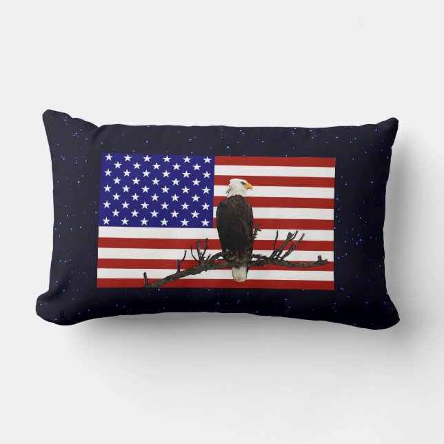 Ever Vigilant Bald Eagle Lumbar Cushion (Front)