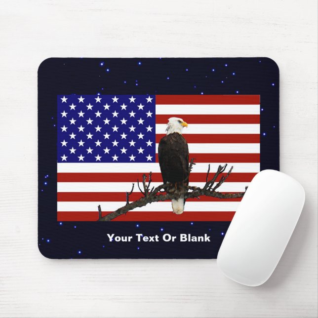 Ever Vigilant Bald Eagle Mouse Mat (With Mouse)