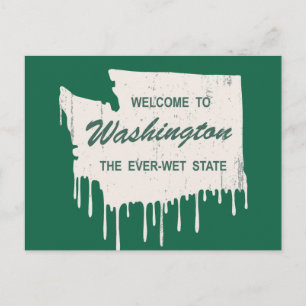 Ever-Wet State Postcard