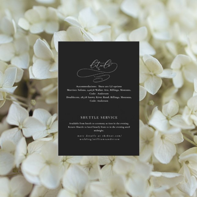 Ever Yours Elegant B/W Wedding Detail Invitation (Creator Uploaded)