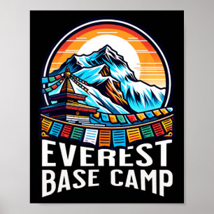Everest Base Camp Prayer Flags Nepali Himalayan Hi Poster