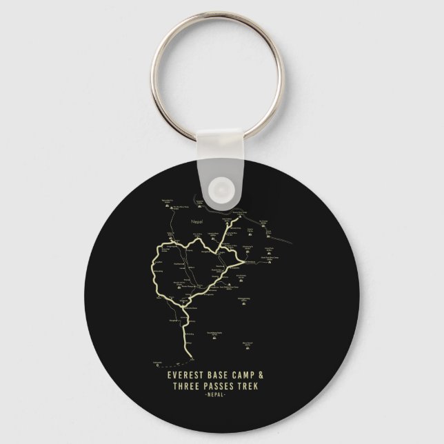 Everest Base Camp Trek Everest Hiking Map  Key Ring (Front)