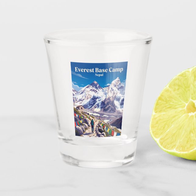 Everest Base Camp Trek Nepal Shot Glass (Front)