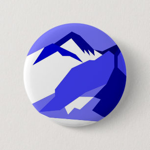 Everest - blue 6 cm round badge
