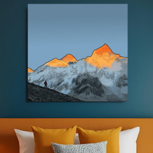 Everest Sunrise Kala Patthar Motivational Artwork Canvas Print