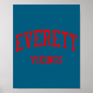 Everett high school hs lansing mi vintage sports  poster