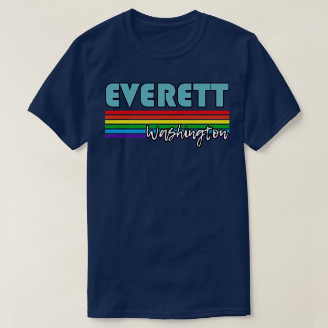 Everett Washington Pride  Everett LGBT Gift LGBTQ  T-Shirt (Design Front)