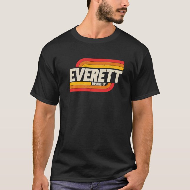 Everett Washington Wa City Vintage T-Shirt (Front)
