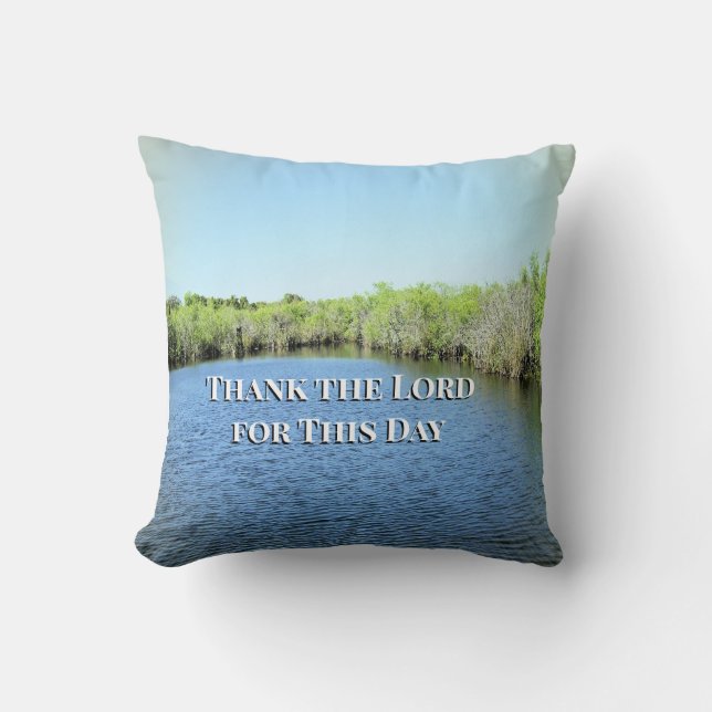 Everglade Dawn Gratitude Canvas Cushion (Front)