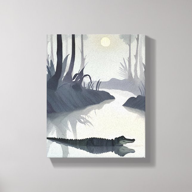 Everglades Alligator | National Park Watercolor Canvas Print (Front)