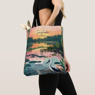 Everglades Florida Vintage Travel Illustration Tote Bag