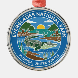 Everglades National Park Alligator Habitat Florida Metal Tree Decoration