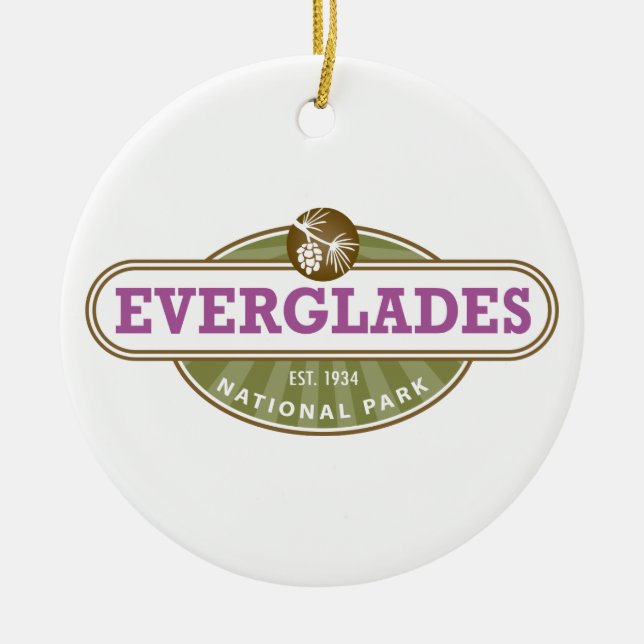 Everglades National Park Ceramic Tree Decoration (Front)