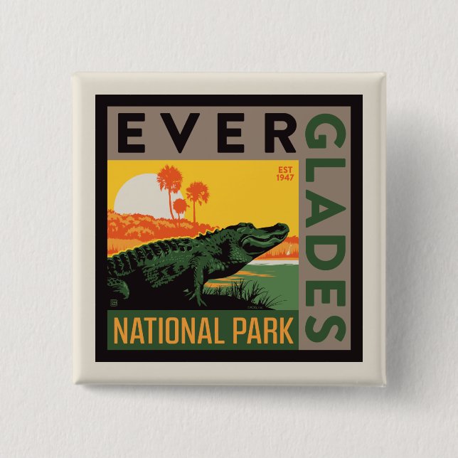 Everglades National Park | Florida 15 Cm Square Badge (Front)