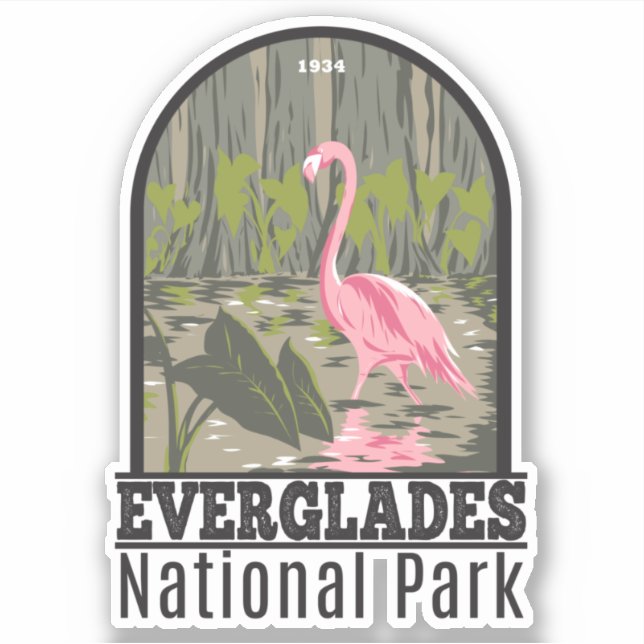 Everglades National Park Florida Flamingo Vintage (Front)
