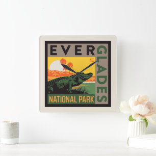 Everglades National Park   Florida Square Wall Clock