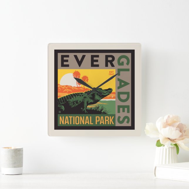 Everglades National Park | Florida Square Wall Clock (Home)