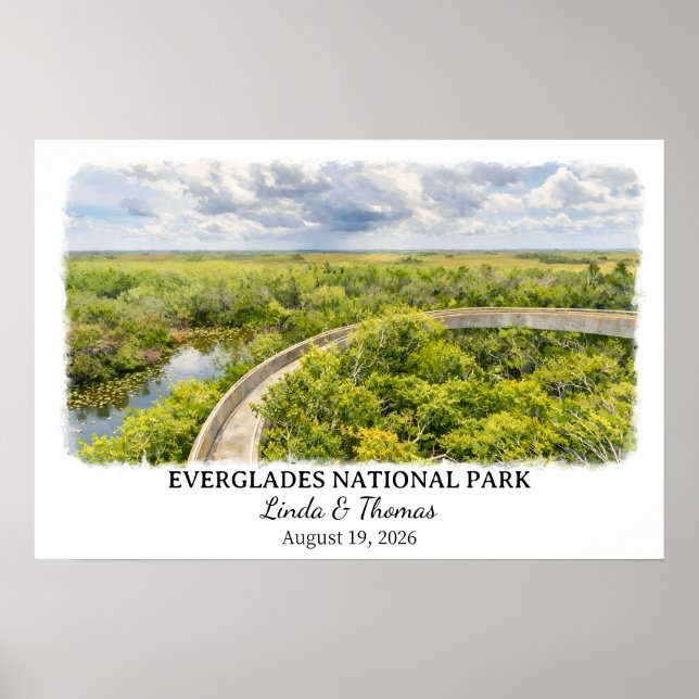 Everglades National Park Florida, Watercolor Poster (Front)