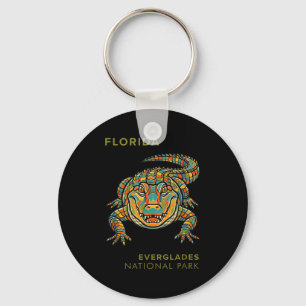 Everglades national park geometric alligator key ring