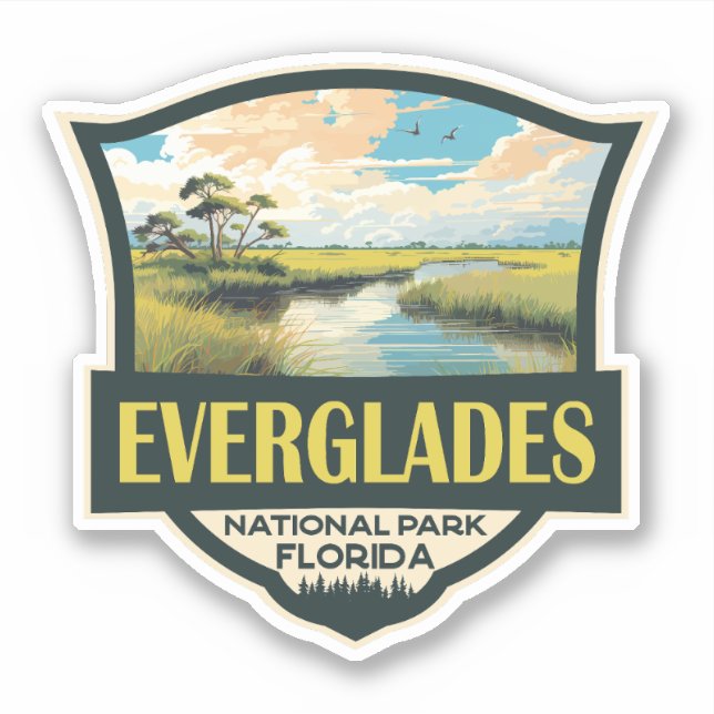 Everglades National Park Illustration Travel Art (Front)