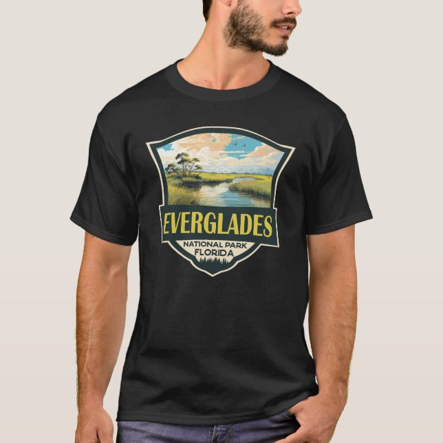 Everglades National Park Illustration Travel Art T-Shirt (Front)