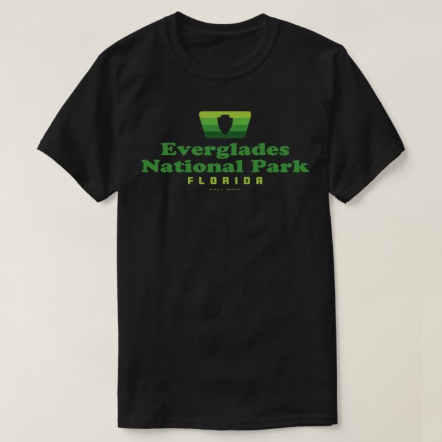 Everglades National Park Retro Badge Arrowhead Gre T-Shirt (Design Front)