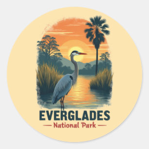 Everglades National Park Vintage Classic Round Sticker