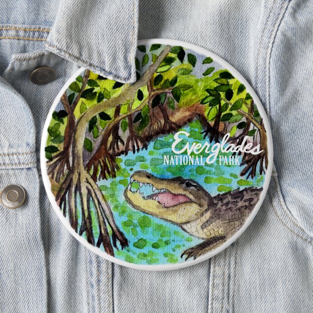 Everglades National Park Watercolor 6 Cm Round Badge (In Situ)