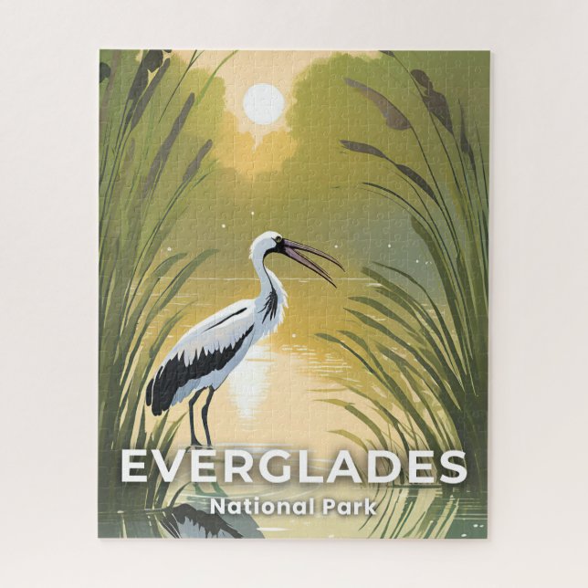 Everglades National Park | Watercolor Stork Jigsaw Puzzle (Vertical)