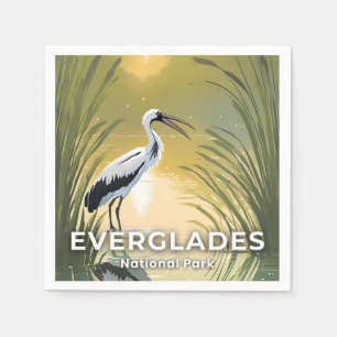 Everglades National Park   Watercolor Stork Napkin