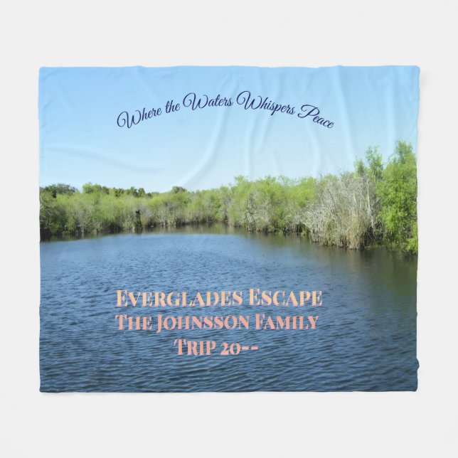Everglades Scenic Waterscape Fleece Blanket (Front (Horizontal))