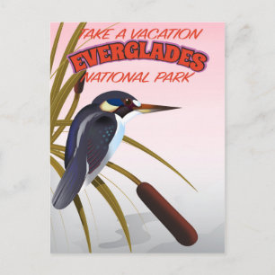Everglades vintage travel poster. postcard
