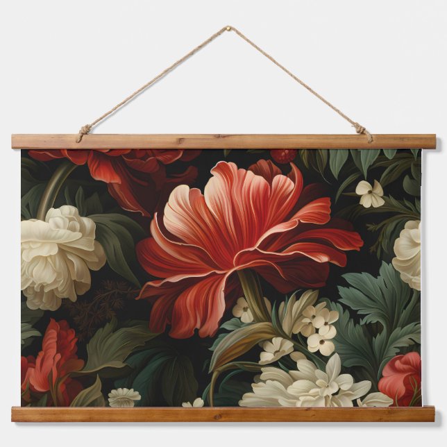 Everglow Noel Florals Botanical Hanging Tapestry (Front)