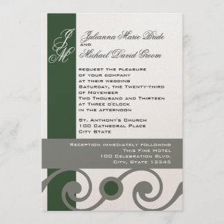 Evergreen and grey invitation