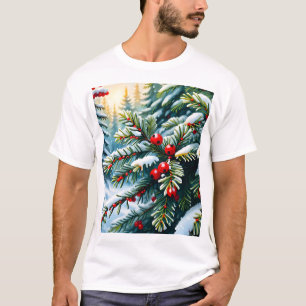 Evergreen and Holly Berries T-Shirt