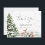 Evergreen Animal Winter Onederland Birthday Thank You Card<br><div class="desc">Evergreen Animal Winter Onederland Birthday Thank You Card</div>