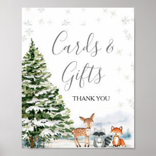 Evergreen Animal Winter Onederland Cards & Gifts Poster