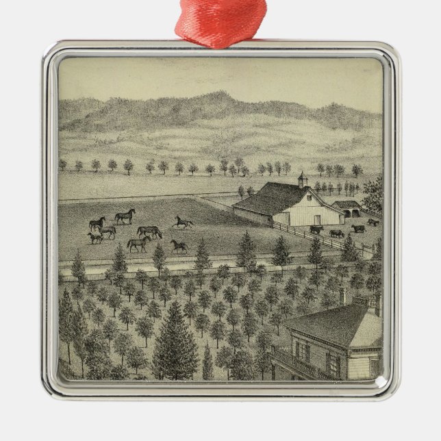 Evergreen Ave Farm Metal Tree Decoration (Front)
